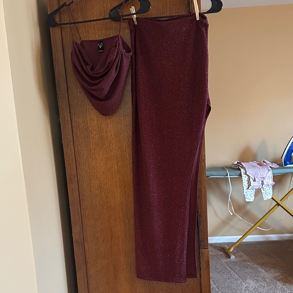 Windsor size small sparkly two piece long skirt and top